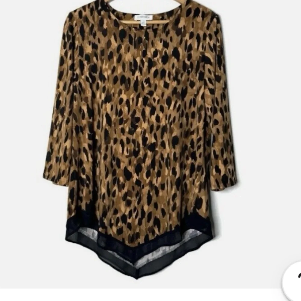 Carmen Marc Valvo Animal Print Women's Top - Picture 1 of 6